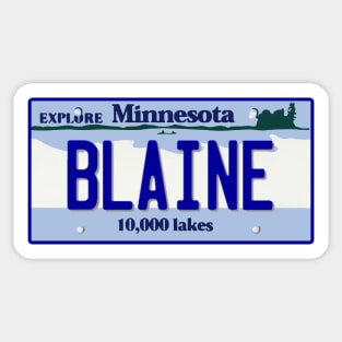 Blaine MN License Plate Sticker